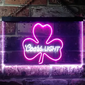 Coors Light Clover Shamrock Neon-Like LED Sign