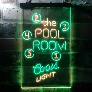 Coors Light Pool Room Billiards Neon-Like LED Sign