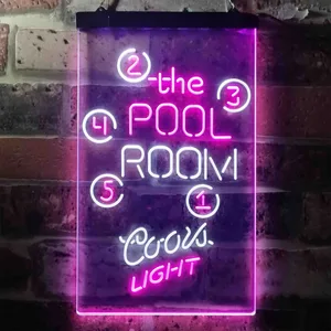 Coors Light Pool Room Billiards Neon-Like LED Sign