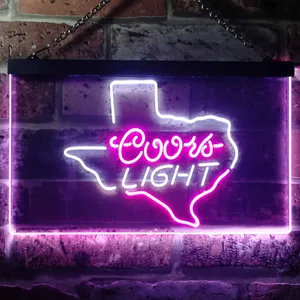 Coors Light Texas Map Neon-Like LED Sign