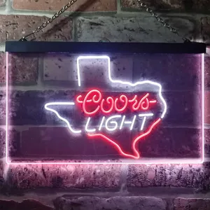 Coors Light Texas Map Neon-Like LED Sign