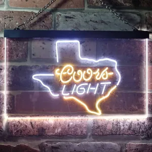 Coors Light Texas Map Neon-Like LED Sign