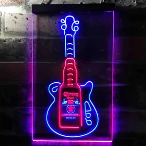 Corona Extra Guitar Bottle Neon-Like LED Sign