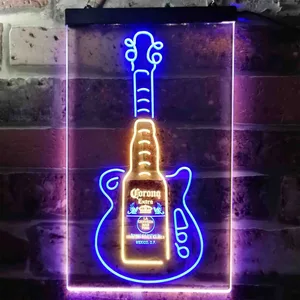 Corona Extra Guitar Bottle Neon-Like LED Sign