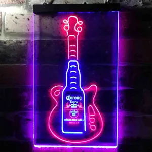 Corona Extra Guitar Bottle Neon-Like LED Sign