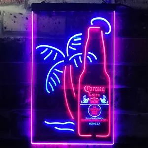 Corona Extra - Tropical Bottle Neon-Like LED Sign