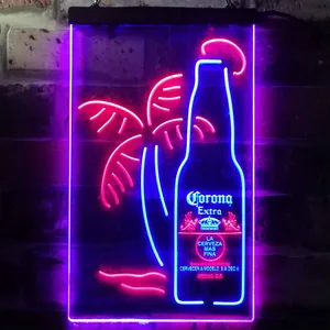 Corona Extra - Tropical Bottle Neon-Like LED Sign