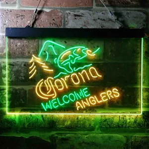 Corona Fishing Welcome Anglers Neon-Like LED Sign