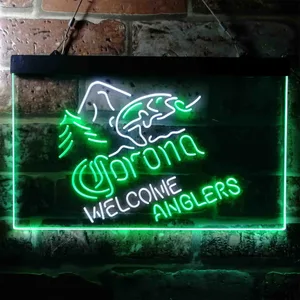 Corona Fishing Welcome Anglers Neon-Like LED Sign