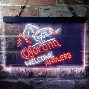 Corona Fishing Welcome Anglers Neon-Like LED Sign