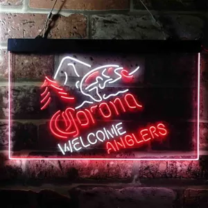 Corona Fishing Welcome Anglers Neon-Like LED Sign