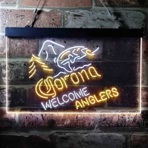 Corona Fishing Welcome Anglers Neon-Like LED Sign