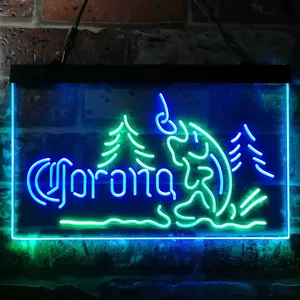 Corona Lake Trout Fishing Neon-Like LED Sign