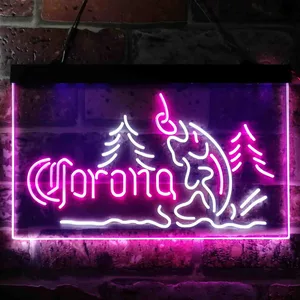 Corona Lake Trout Fishing Neon-Like LED Sign