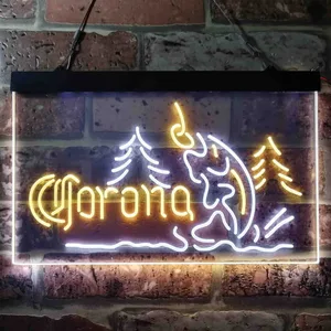 Corona Lake Trout Fishing Neon-Like LED Sign