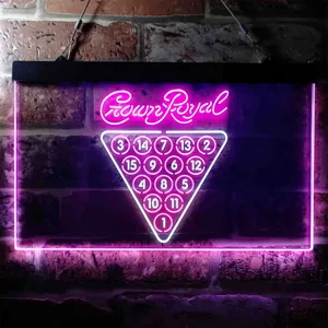 Crown Royal 15 Ball Billiards Pool Neon-Like LED Sign