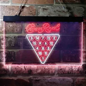 Crown Royal 15 Ball Billiards Pool Neon-Like LED Sign