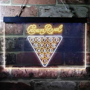 Crown Royal 15 Ball Billiards Pool Neon-Like LED Sign