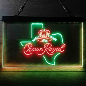 Crown Royal Texas Map Neon-Like LED Sign