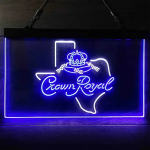Crown Royal Texas Map Neon-Like LED Sign