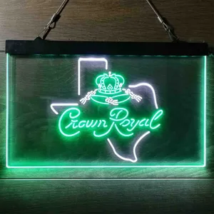 Crown Royal Texas Map Neon-Like LED Sign