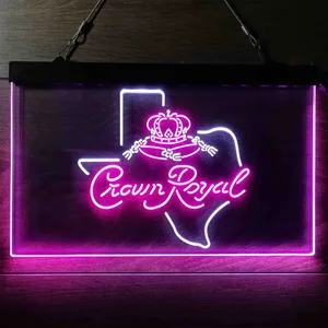 Crown Royal Texas Map Neon-Like LED Sign
