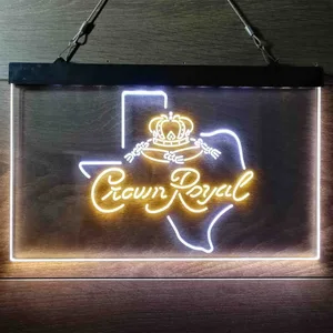 Crown Royal Texas Map Neon-Like LED Sign