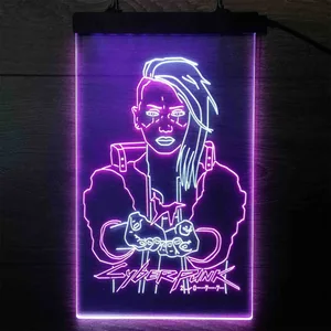 Cyberpunk 2077 Female V Neon-Like LED Sign