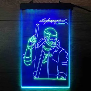 Cyberpunk 2077 Male V Neon-Like LED Sign