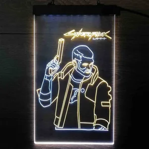Cyberpunk 2077 Male V Neon-Like LED Sign