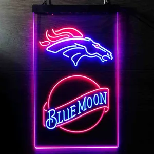 Denver Broncos Blue Moon Neon-Like LED Sign
