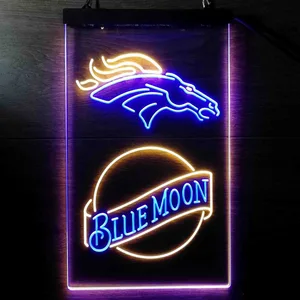 Denver Broncos Blue Moon Neon-Like LED Sign