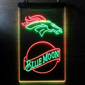 Denver Broncos Blue Moon Neon-Like LED Sign