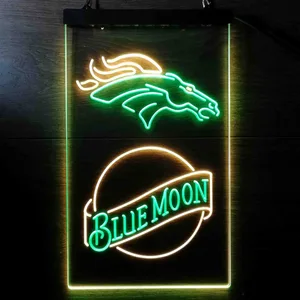 Denver Broncos Blue Moon Neon-Like LED Sign