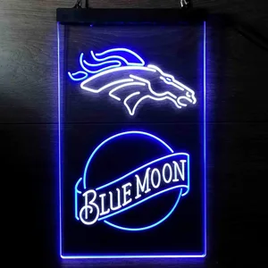 Denver Broncos Blue Moon Neon-Like LED Sign