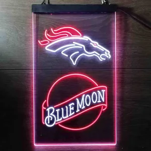 Denver Broncos Blue Moon Neon-Like LED Sign