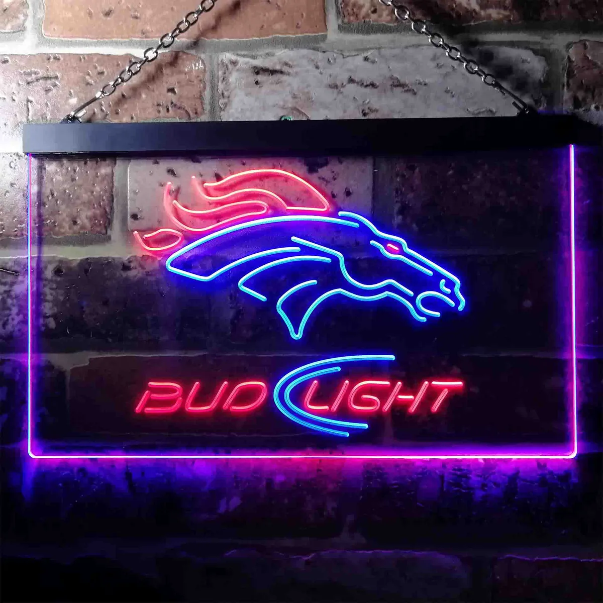 Denver Broncos Bud Light 2 Neon-Like LED Sign