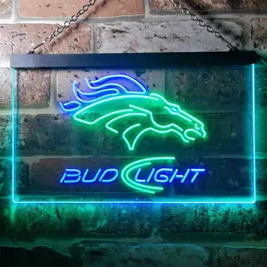 Denver Broncos Bud Light 2 Neon-Like LED Sign