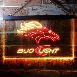Denver Broncos Bud Light 2 Neon-Like LED Sign
