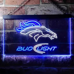 Denver Broncos Bud Light 2 Neon-Like LED Sign