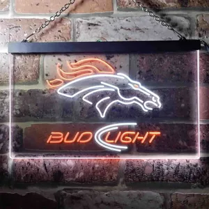 Denver Broncos Bud Light 2 Neon-Like LED Sign