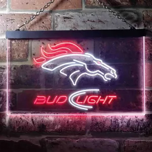 Denver Broncos Bud Light 2 Neon-Like LED Sign