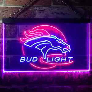 Denver Broncos Bud Light Neon-Like LED Sign