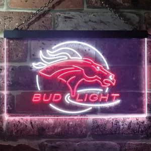 Denver Broncos Bud Light Neon-Like LED Sign