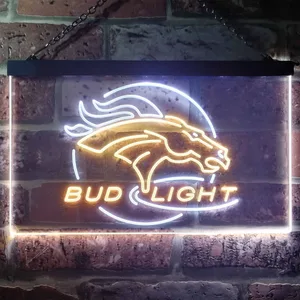 Denver Broncos Bud Light Neon-Like LED Sign