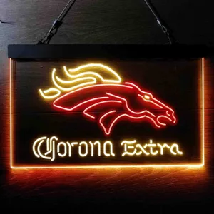Denver Broncos Corona Extra Neon-Like LED Sign