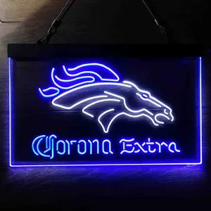 Denver Broncos Corona Extra Neon-Like LED Sign
