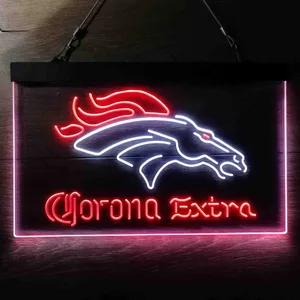Denver Broncos Corona Extra Neon-Like LED Sign