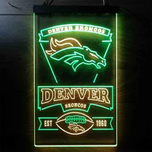 Denver Broncos EST 1960 Neon-Like LED Sign