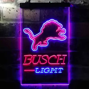 Detroit Lions Busch Light Neon-Like LED Sign